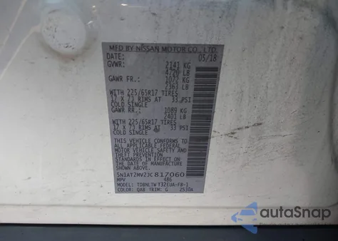 2018 Nissan Rogue Sv из США, поврежденный, VIN 5N1AT2MV2JC817060